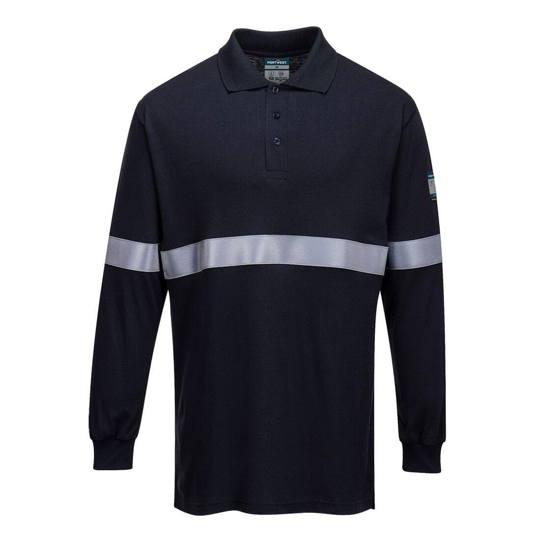 Polo ML Modaflame bande rétro Marine