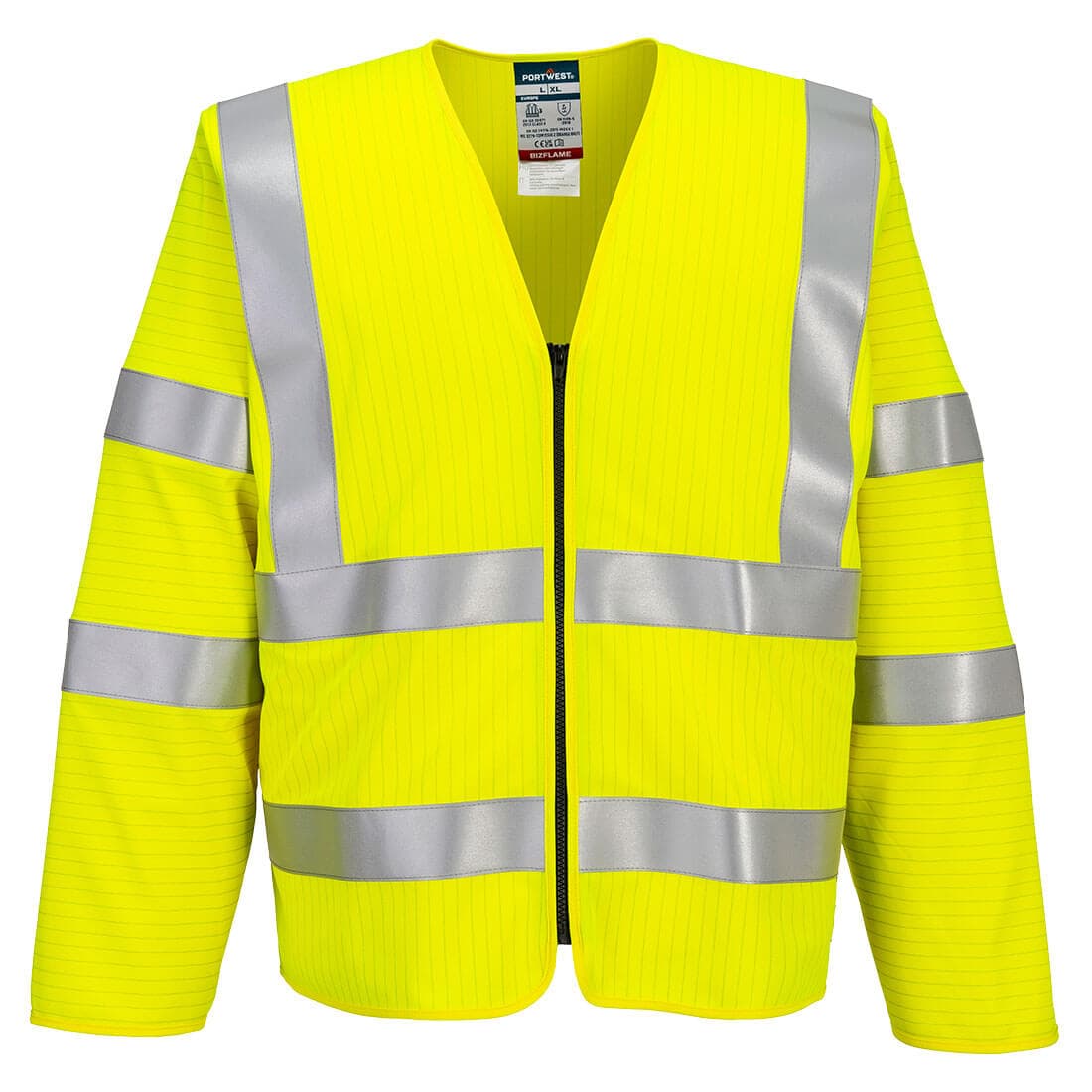 Gilet zippé manches longues Bizflame HV FR Jaune