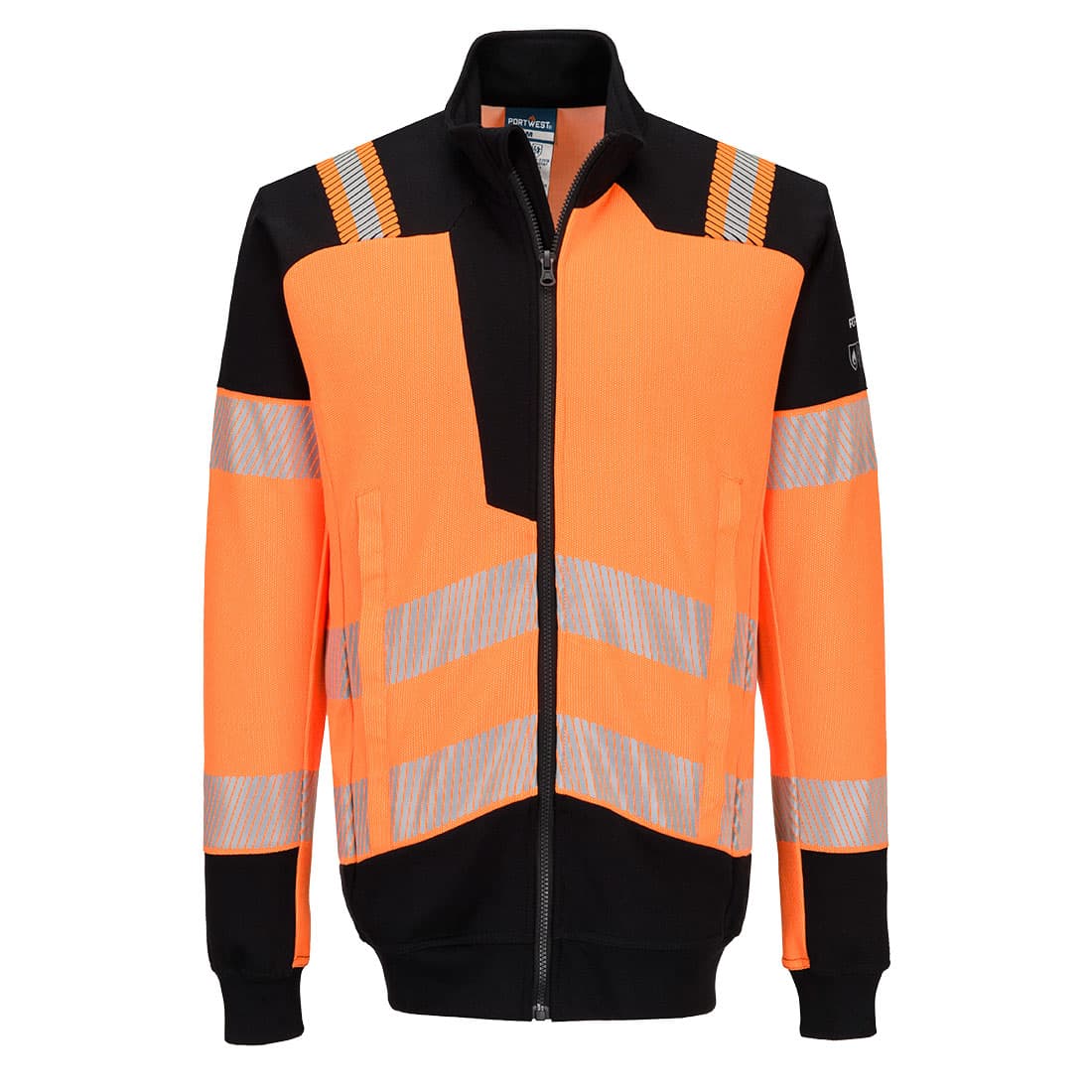 Sweatshirt FR Zippé Intégral PW3 Modaflame Knit HVO Orange/Noir