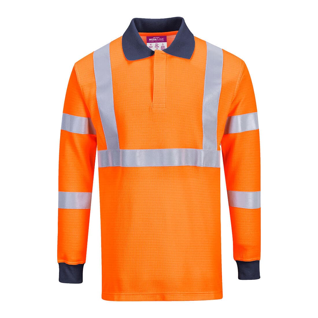 Polo résistant à la flamme avec norme RIS Orange