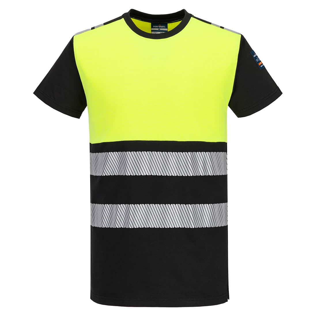 T-shirt mc PW3 Modaflame Knit HV Classe 1 FR Jaune/Noir