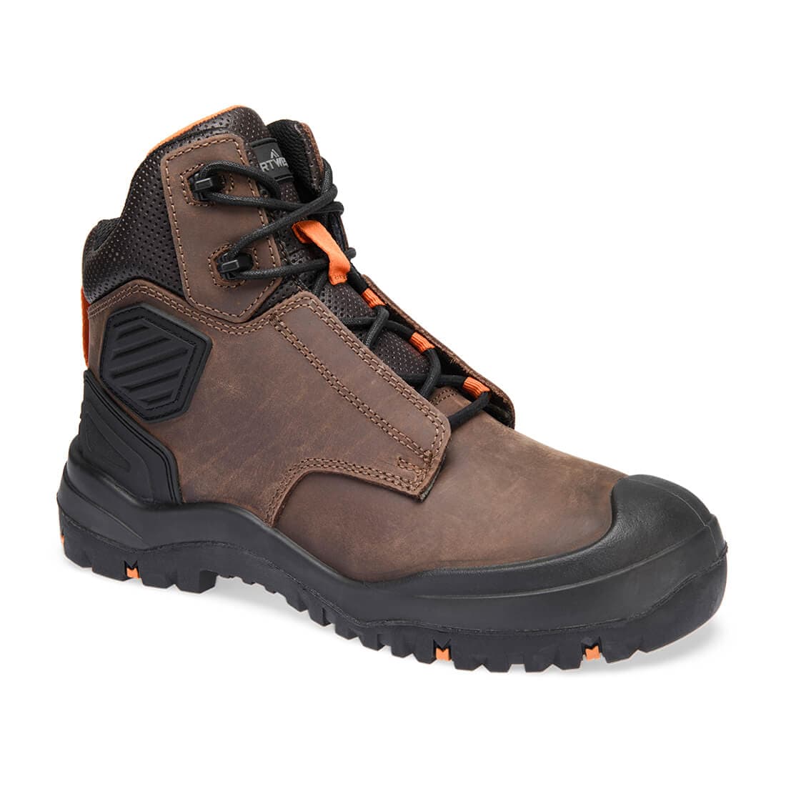 Chaussure haute cuir embout acier S3 SC HRO HI CI LG SR Marron/Orange
