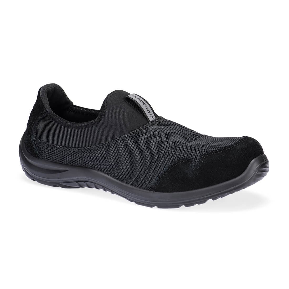 Chaussure enfilable textile avec embout acier – S1P SR FO ESD Noir