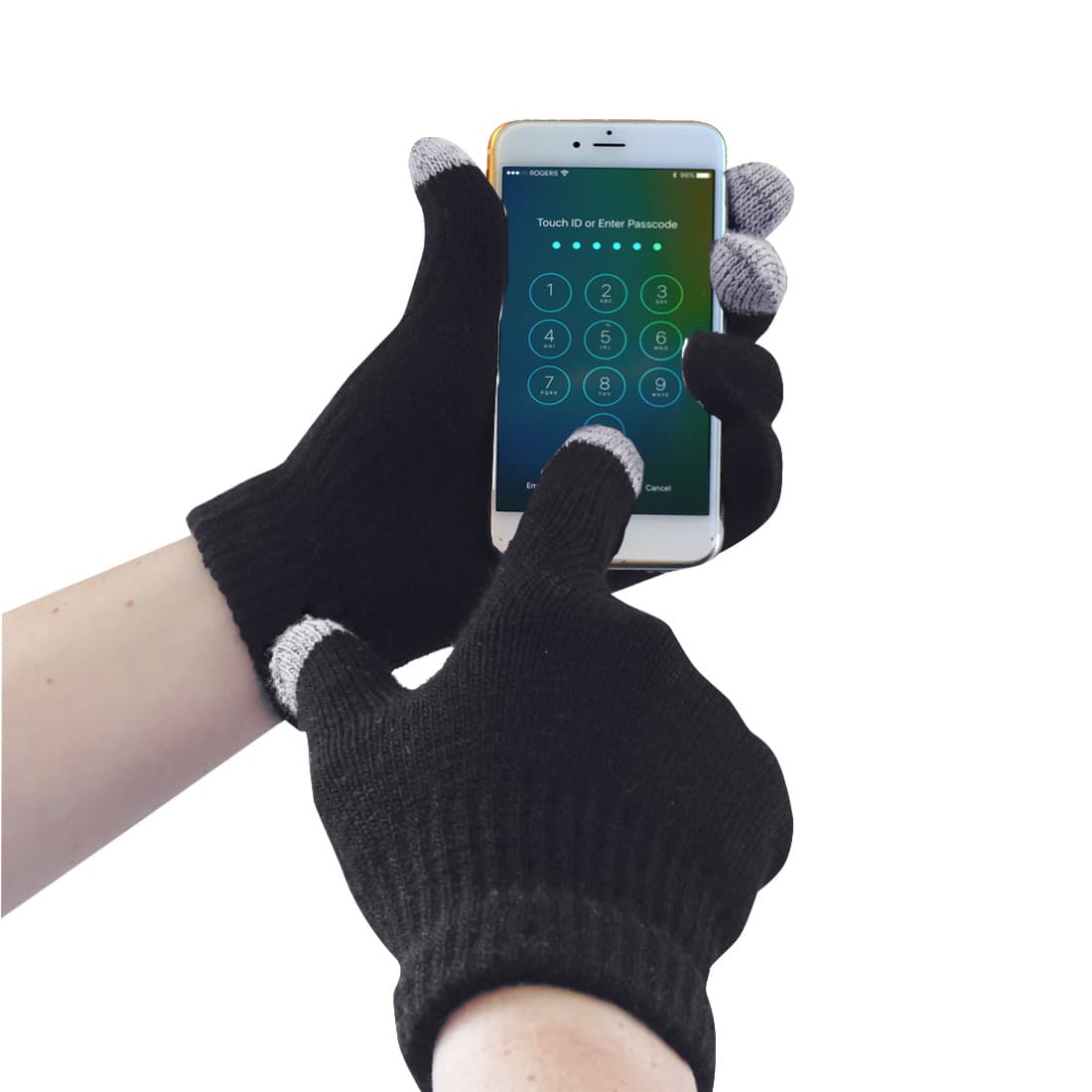 Gant tricot pour écran tactile Noir