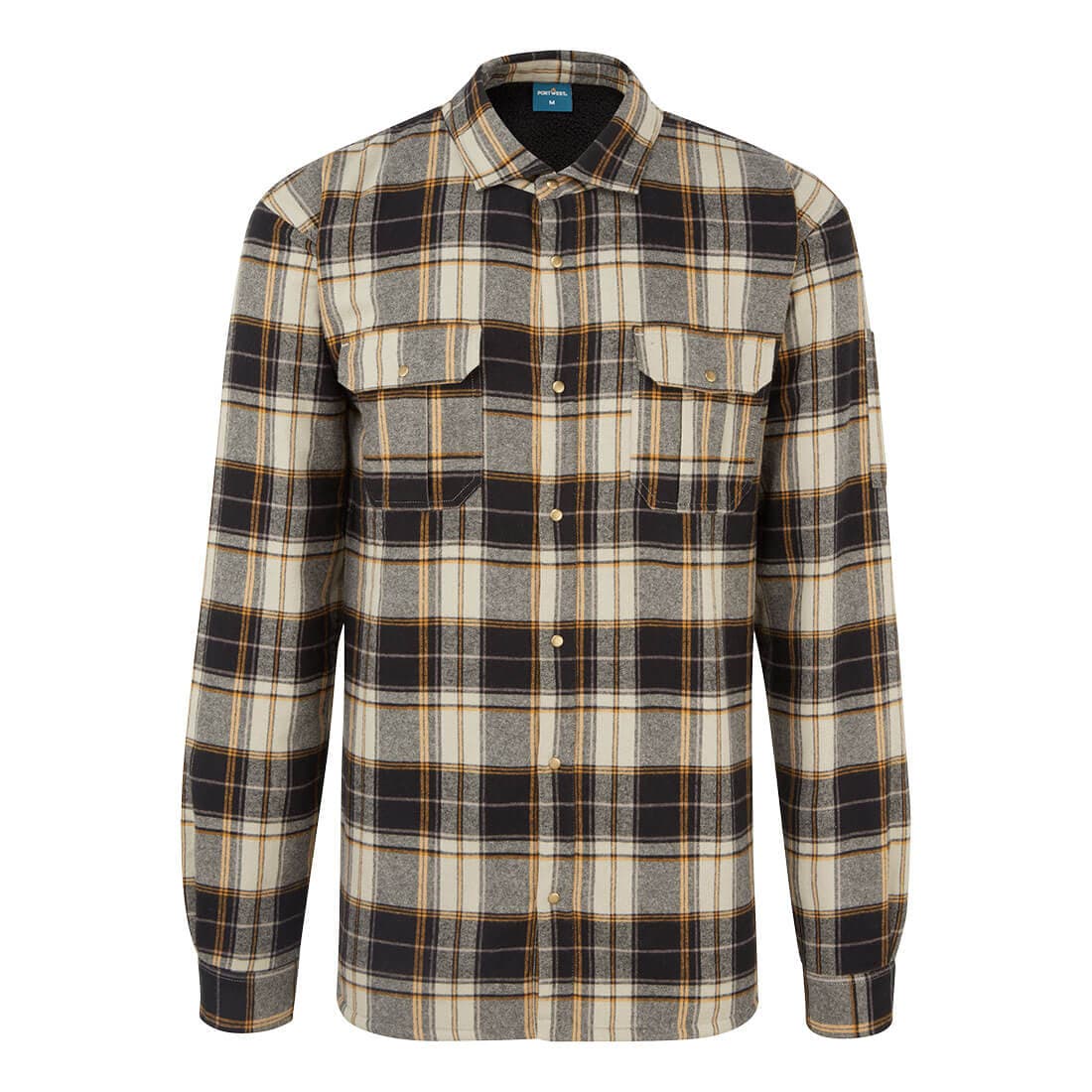 Chemise à carreaux doublée sherpa KA3 Noir