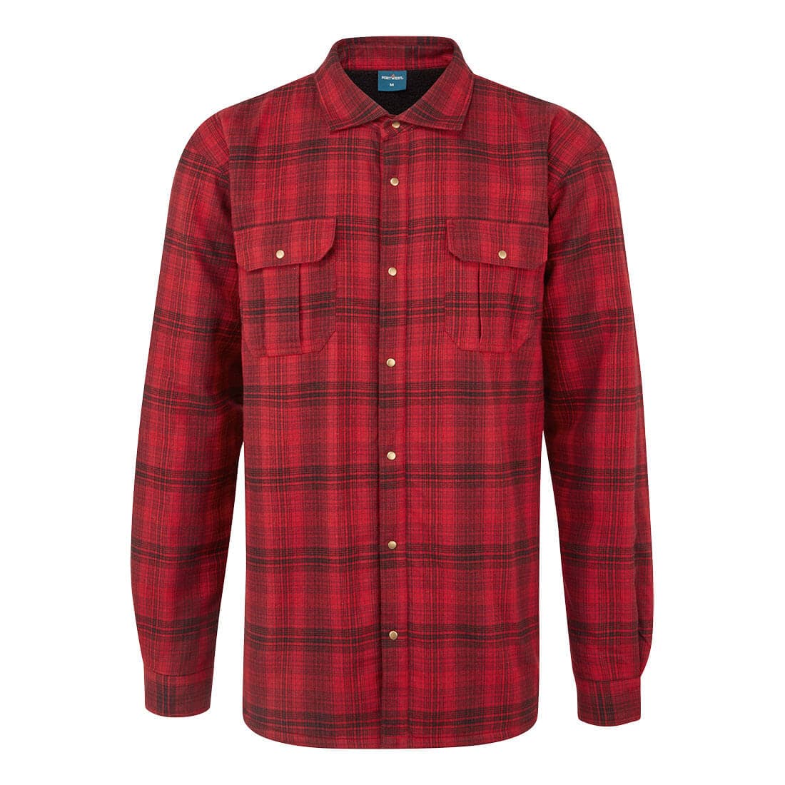 Chemise à carreaux doublée sherpa KA3 Rouge