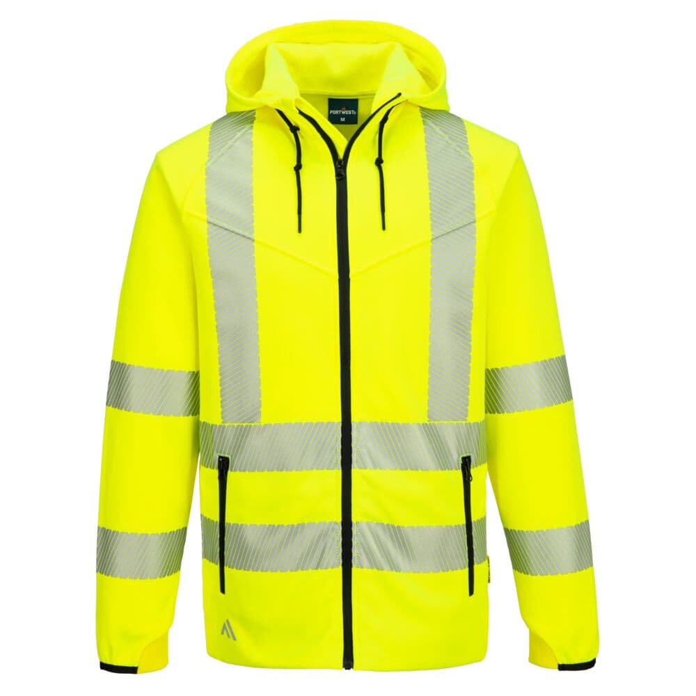 Sweat à capuche zippé HV KX3 Jaune