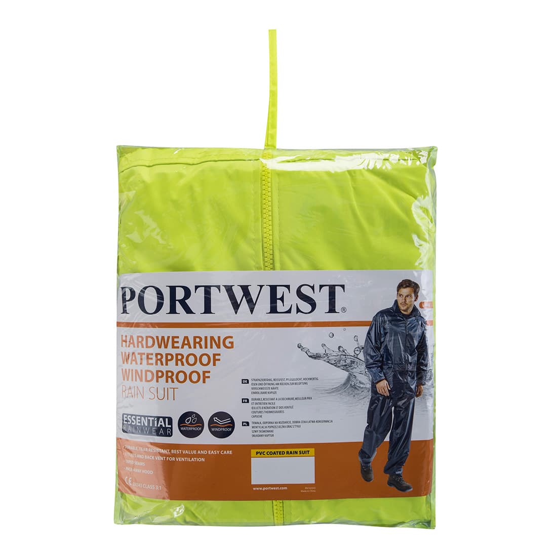 Ensemble de pluie (veste+pantalon) Jaune