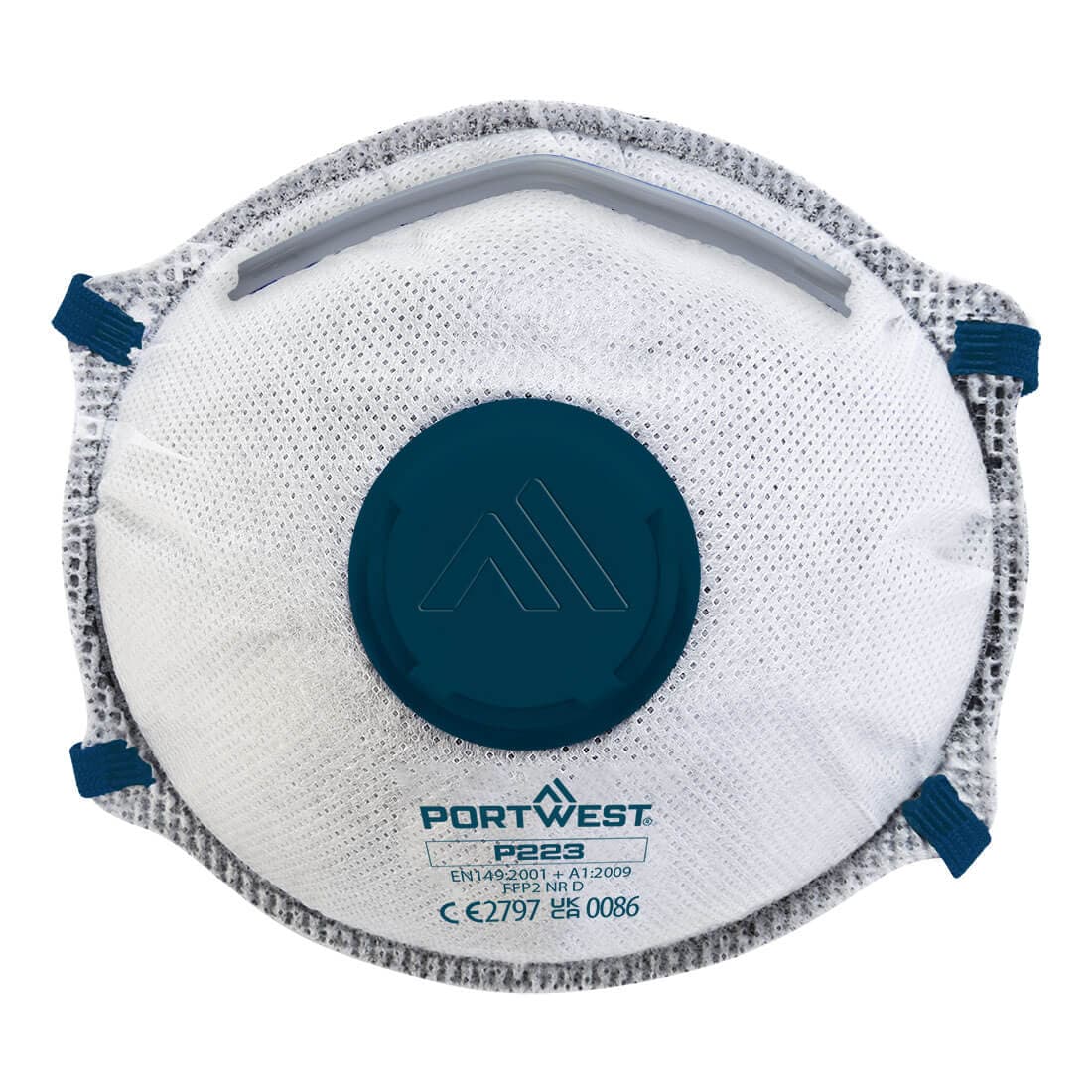 Masque FFP2 à valve Charbon Dolomite (Pk10) Blanc