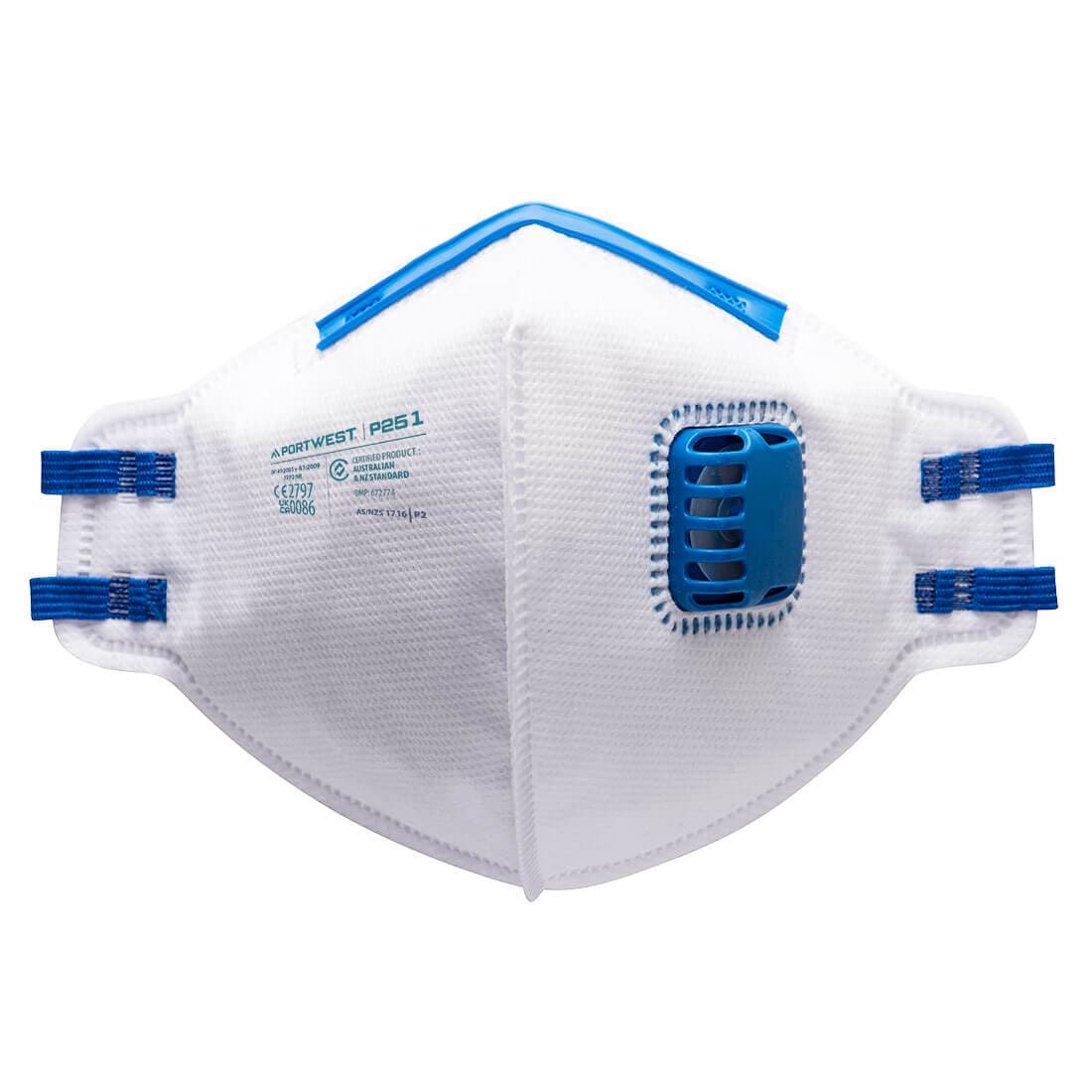 Masque pliable FFP2 avec valve (20pcs) Blanc