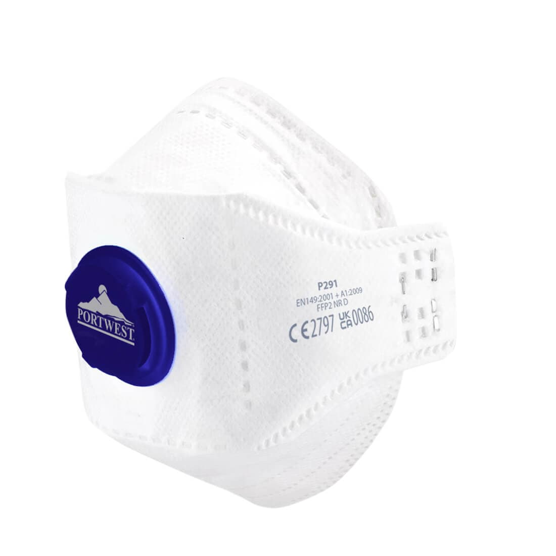 Masque pliable à plat EAGLE FFP2 à valve Dolomite (Pk10) Blanc