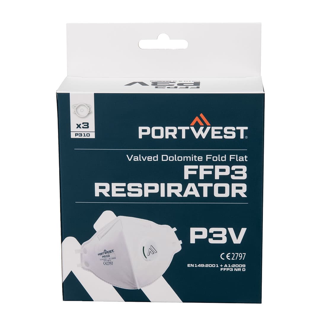 Masque pliable FFP3 à soupape Dolomite (3 pcs) Blanc