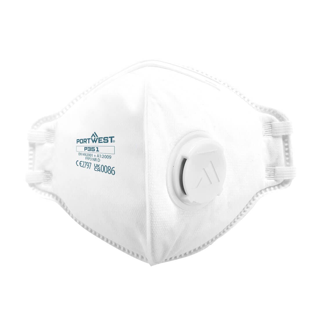 Masque FFP3 pliable à Valve DOLOMITE (20 pcs) Blanc