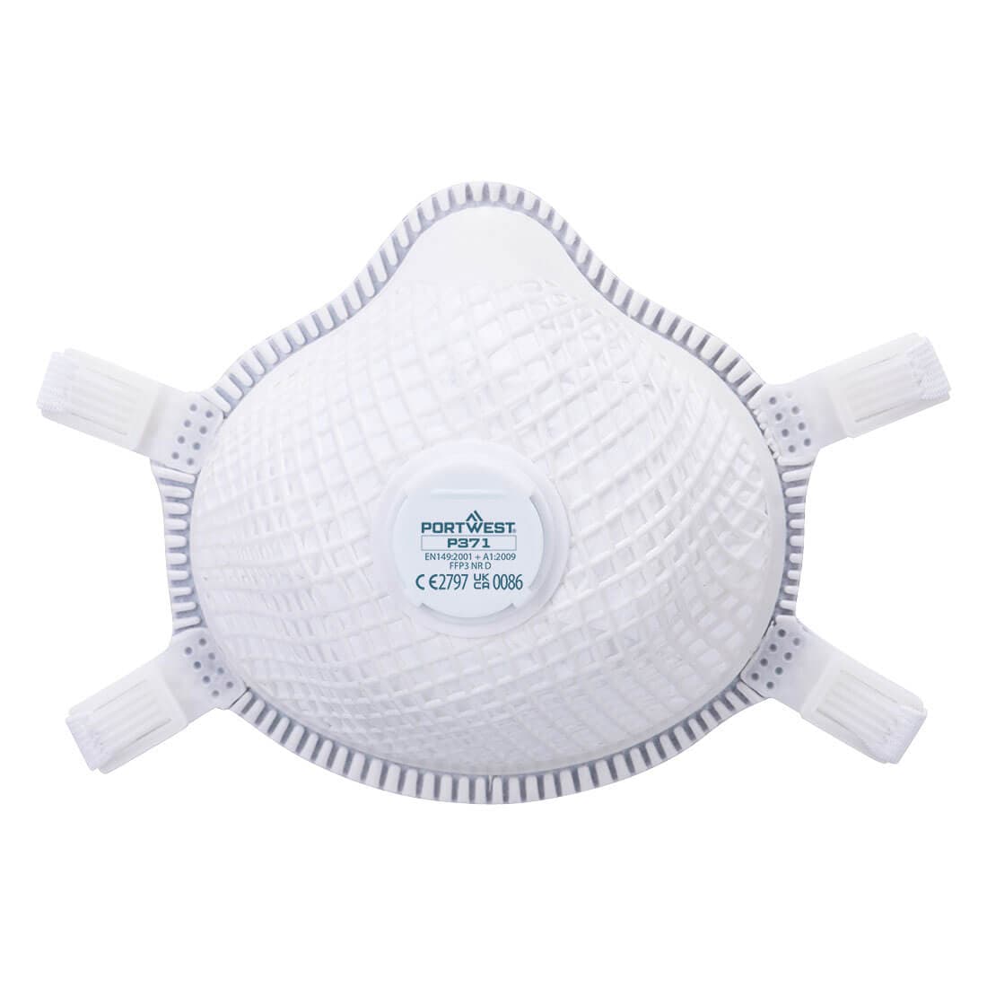 ERGONET FFP3 Masque respiratoire à valve en dolomite (Pk5) Blanc