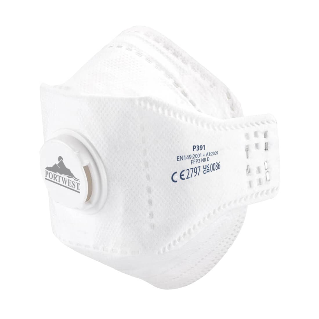 Masque EAGLE pliable FFP3 Dolomite avec valve (Pk10) Blanc