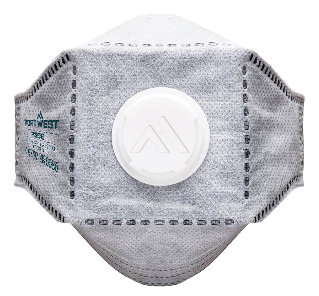 Masque EAGLE Respiratoire FFP3  plat pliable en carbone avec valve (Paquet de 10 pièces) Blanc