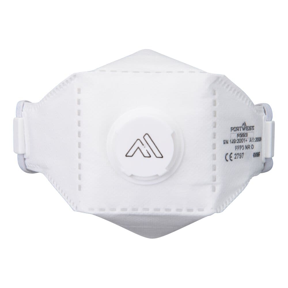 Masque EAGLE pliable FFP3 Dolomite avec valve (Pk10) Blanc