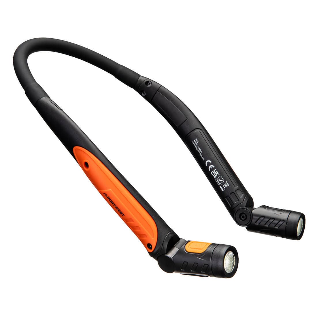 Lampe collier rechargeable par USB Noir/Orange