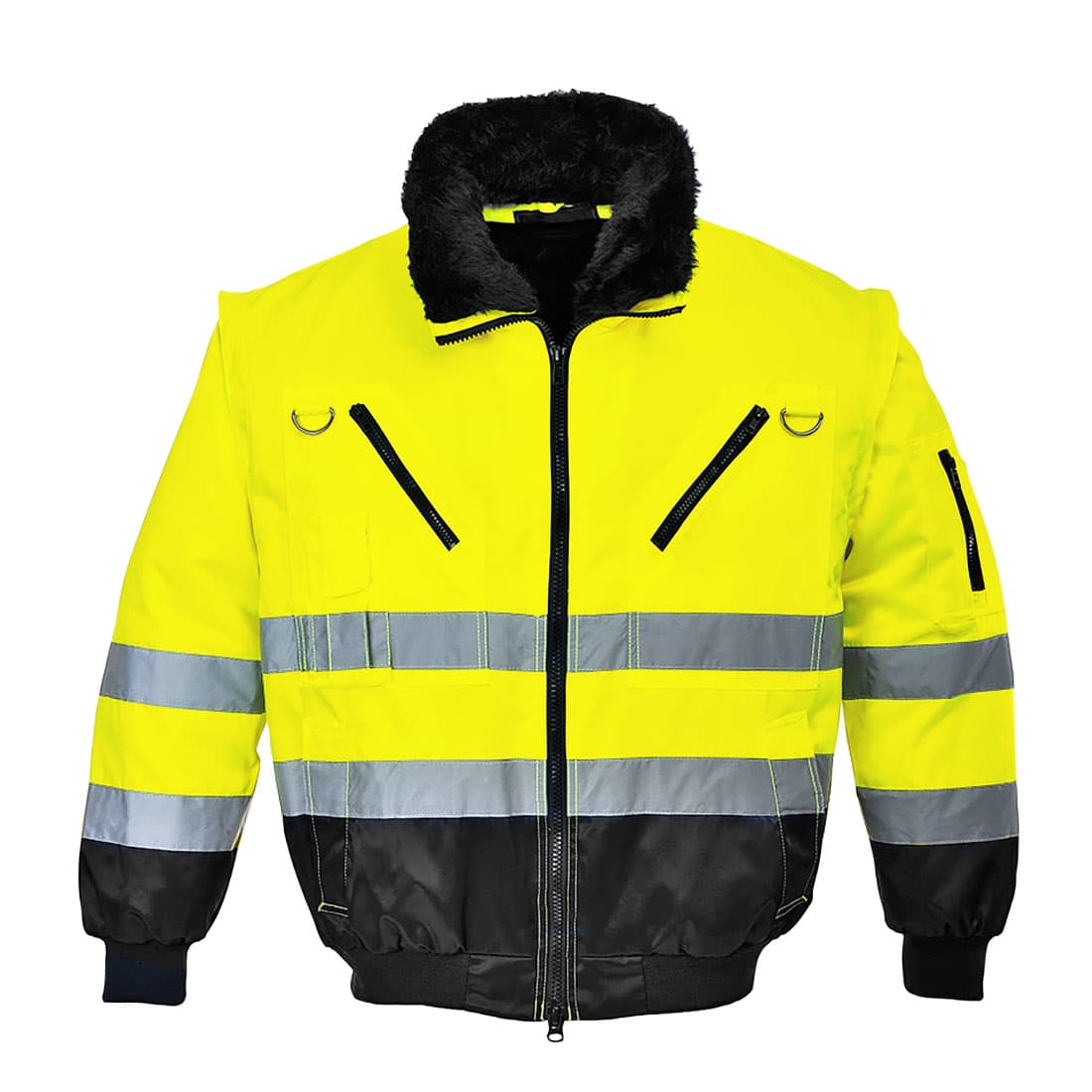 Blouson pilote 3 en 1 haute visibilité Jaune/Noir