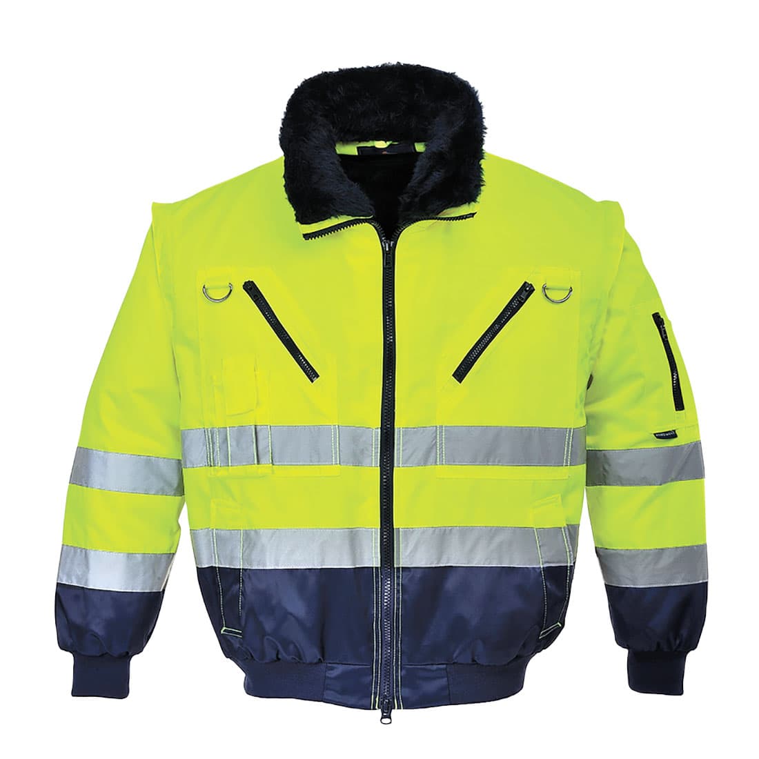 Blouson pilote 3 en 1 haute visibilité Jaune/Marine