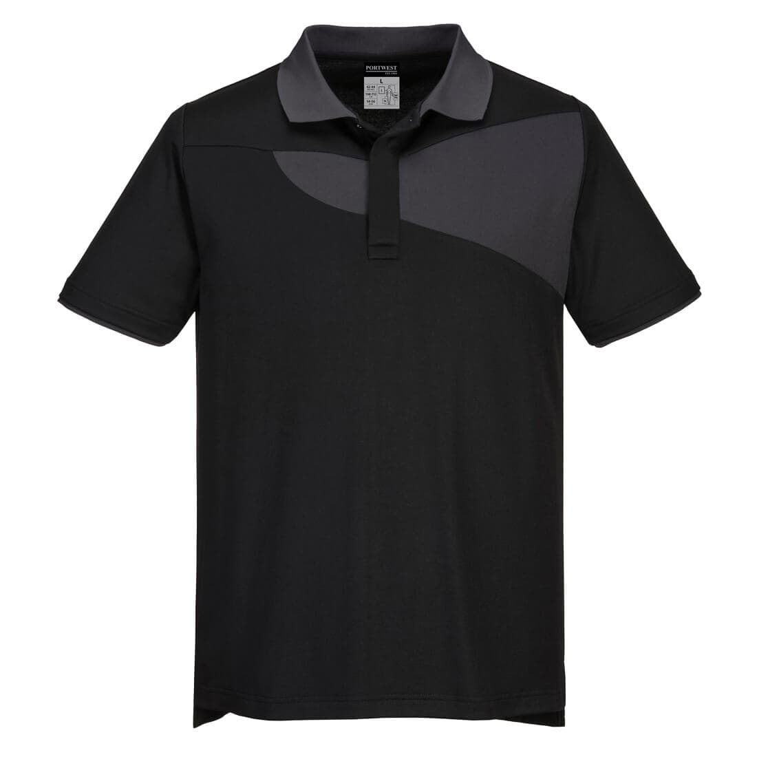 Polo PW2 M/C Noir/ Zoom Gris