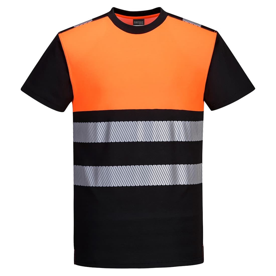 T-shirt PW3 haute visibilité classe 1 Noir/Orange