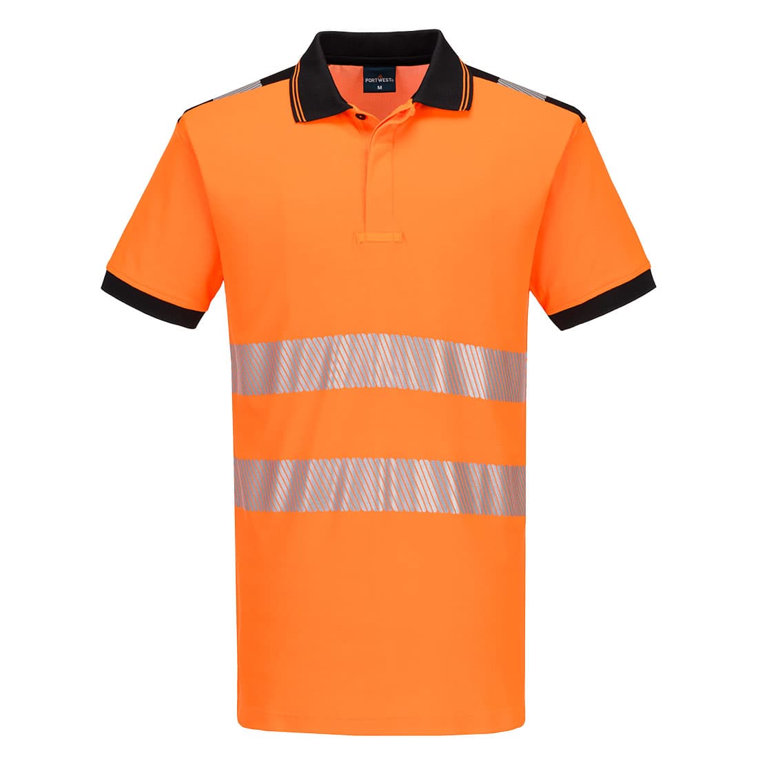 Polo Haute Visibilité PW3 Cotton Comfort Manches Courtes Orange/Noir