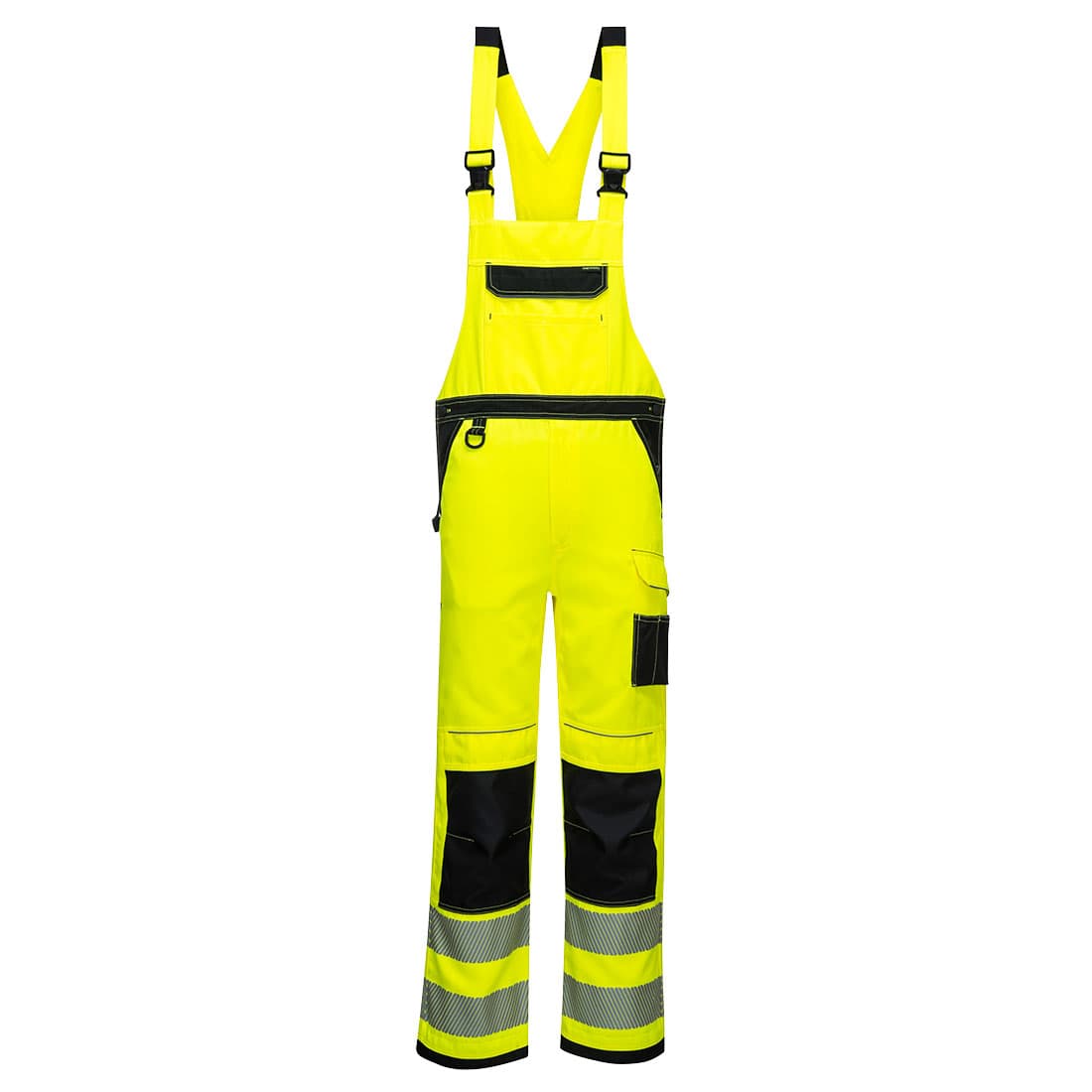 Cotte à bretelles PW3 haute-visibilité Jaune/Noir