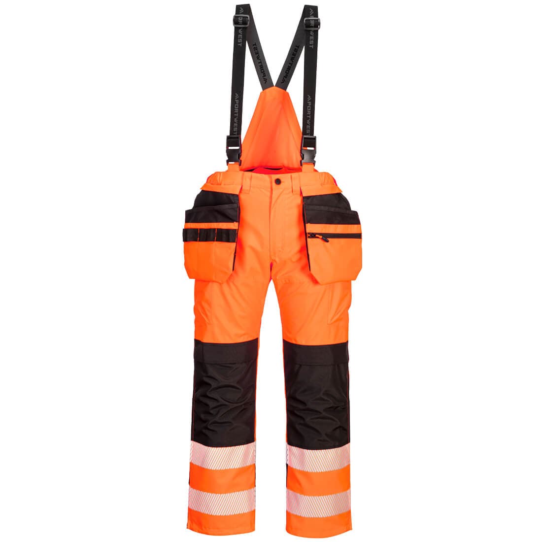 Pantalon de pluie à bretelles HV PW3 Orange/Noir