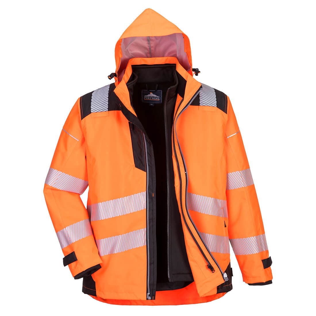 Parka PW3 3-en-1 haute visibilité Orange/Noir