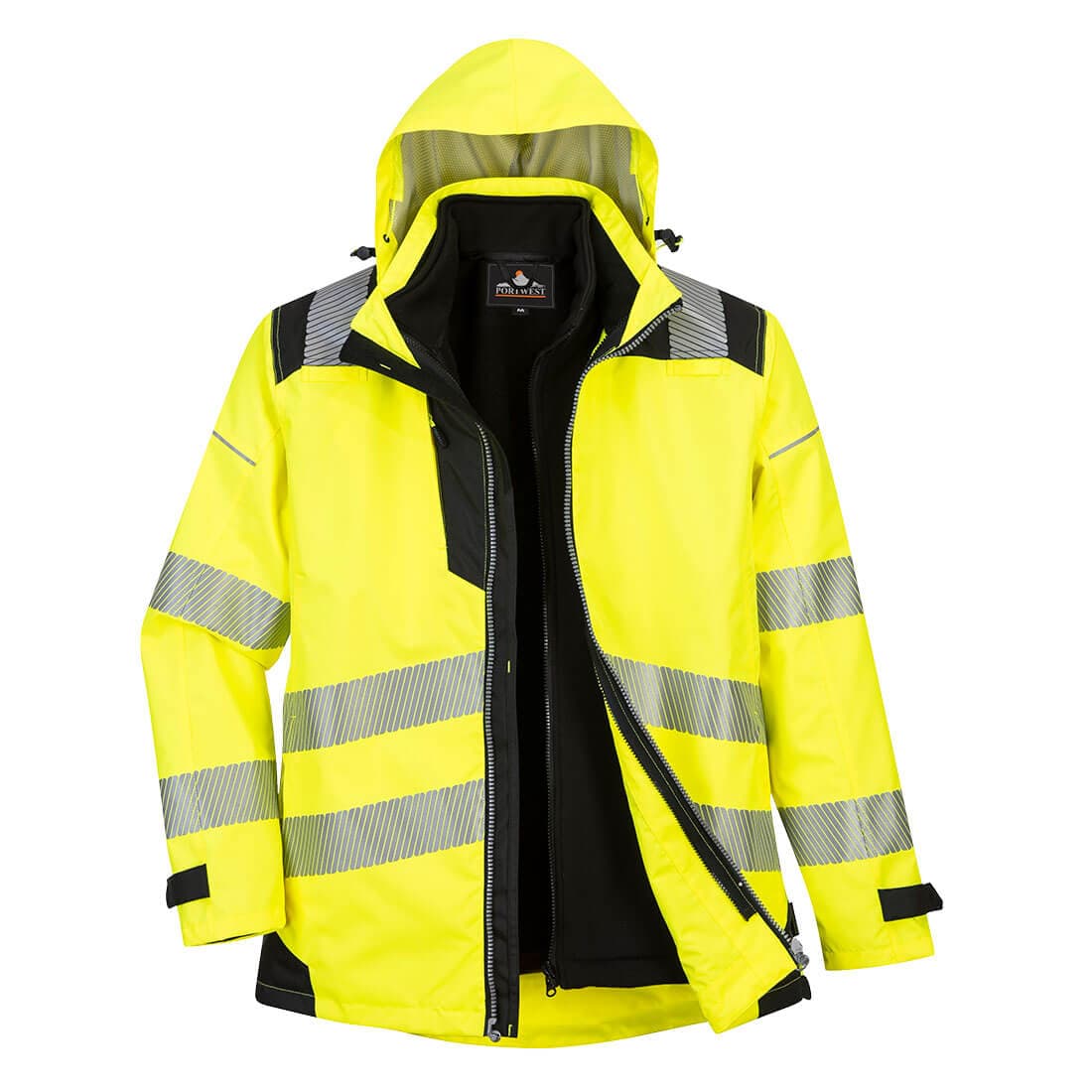 Parka PW3 3-en-1 haute visibilité Jaune/Noir