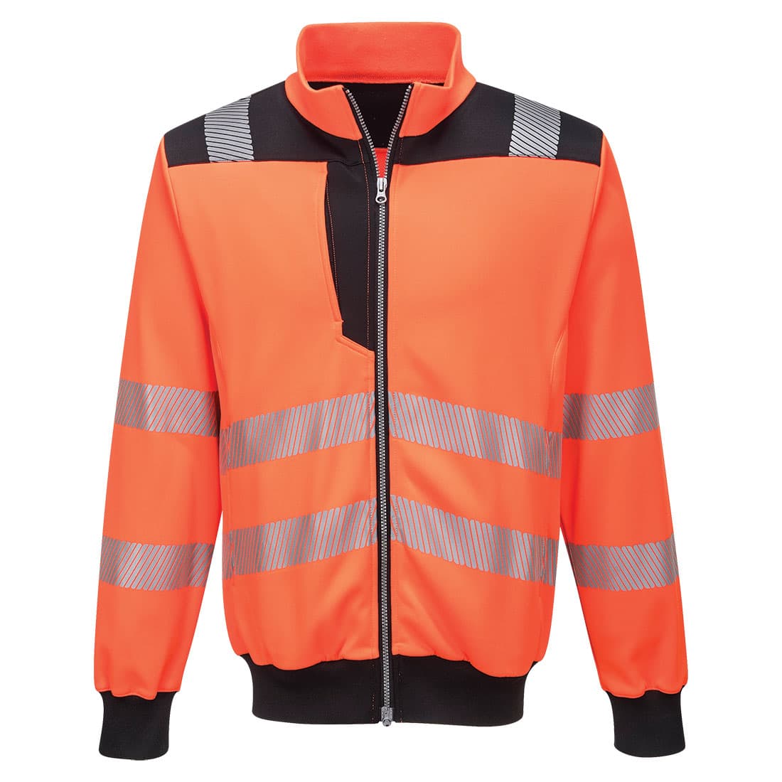 PW3 Hi-Vis Sweatshirt Zippé Orange/Noir