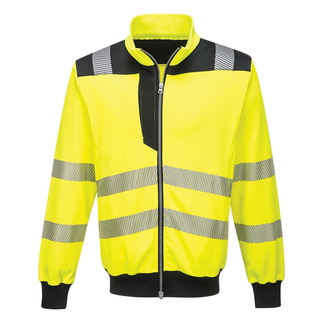 PW3 Hi-Vis Sweatshirt Zippé Jaune/Noir