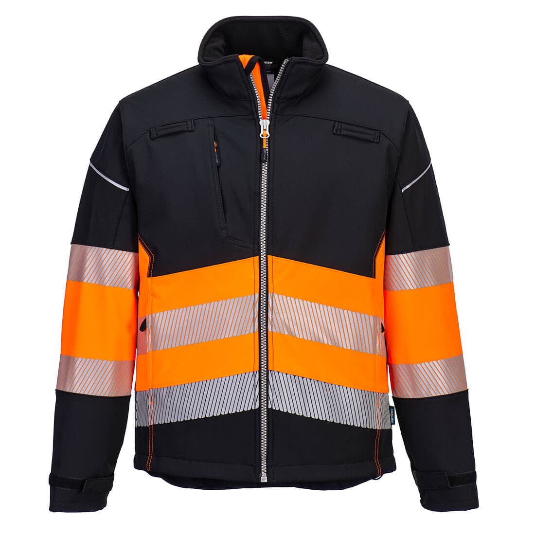 Veste Softshell PW3 Haute Visibilité Classe 1 Noir/Orange