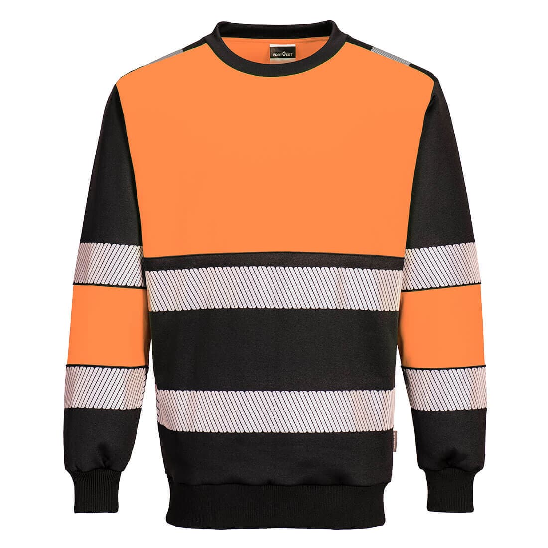 Sweat-shirt PW3 H-Vis Class 1 Orange/Noir