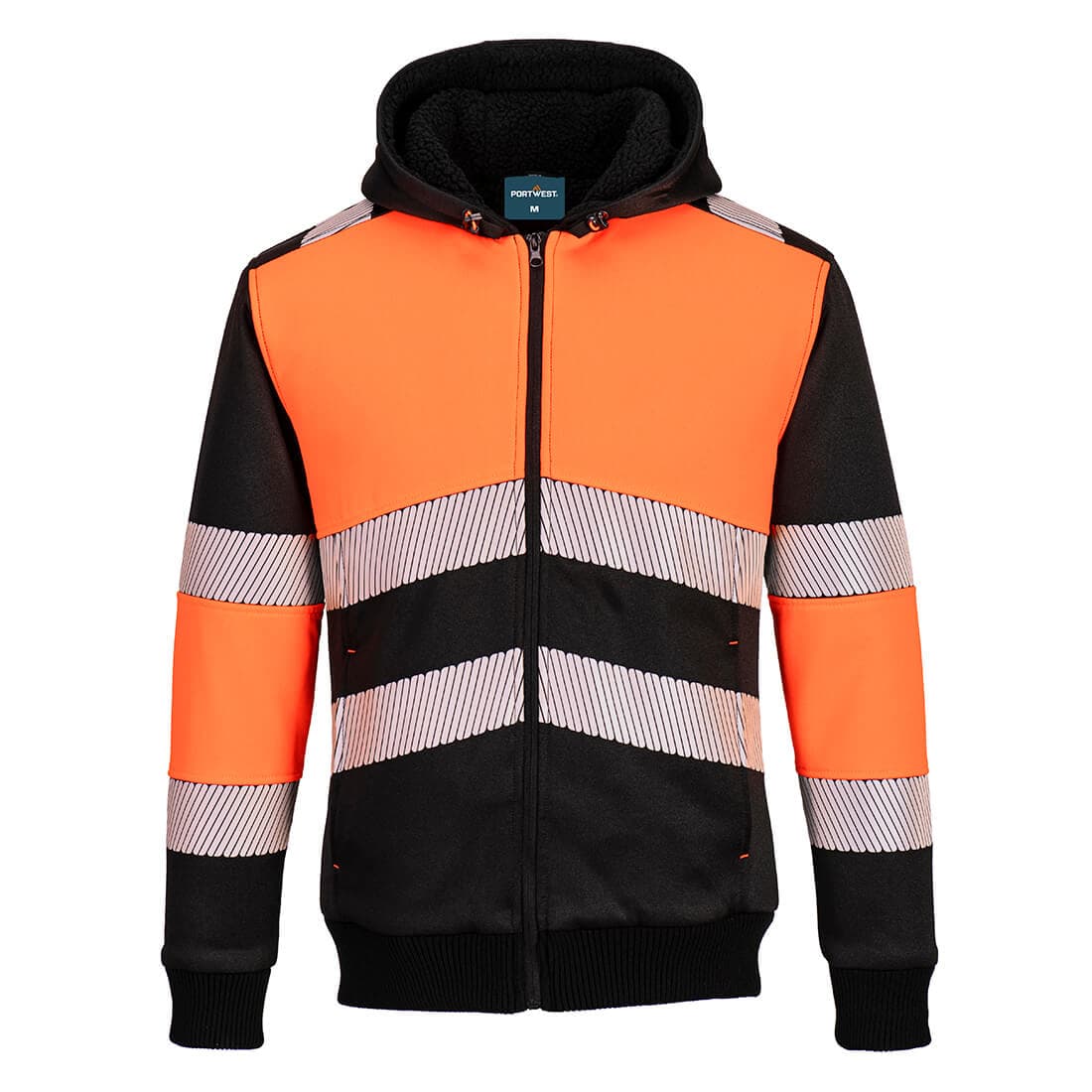 Sweat à capuche d'hiver zippé PW3 Class 1 Orange/Noir