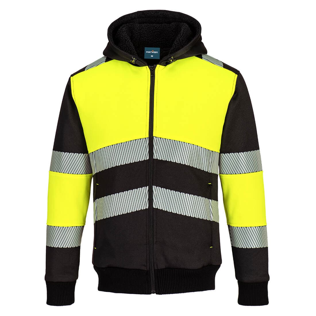 Sweat à capuche d'hiver zippé PW3 Class 1 Jaune/Noir