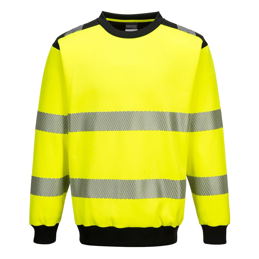 Sweat à col rond PW3 haute-visibilité Jaune/Noir