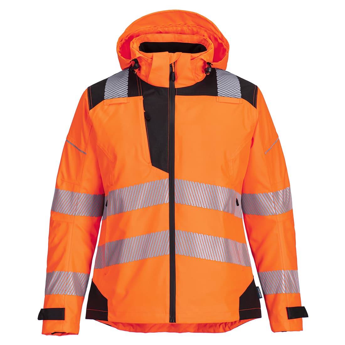 Veste de pluie haute visibilité PW3 pour femme Orange/Noir