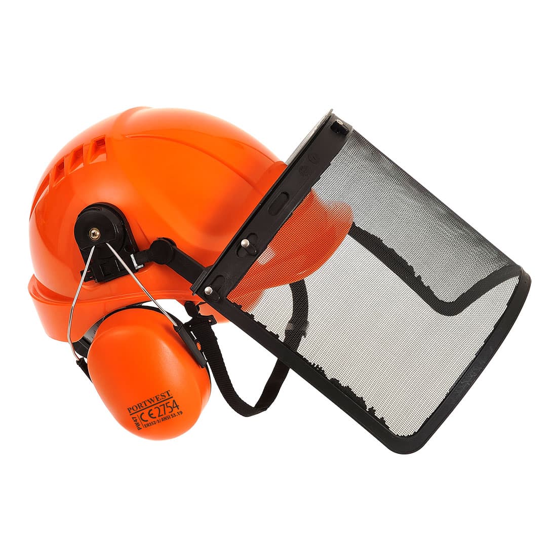 Kit forestier orange – Protection complète tête, visage et audition pour travaux forestiers