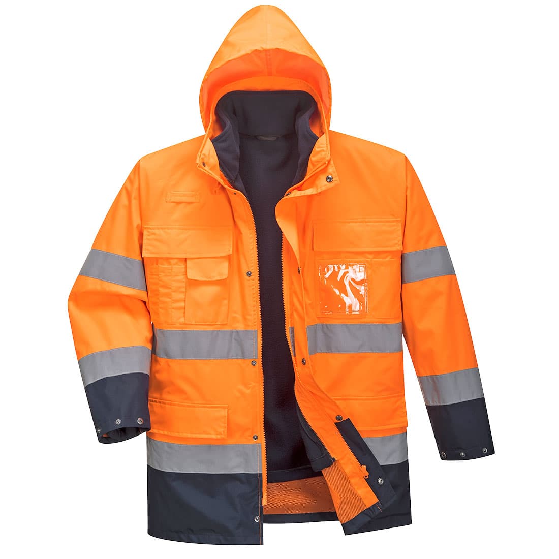 Parka haute visibilité 3 en 1 Orange/Marine