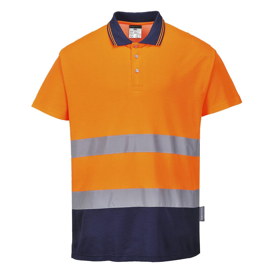 Polo coton comfort Orange/Marine