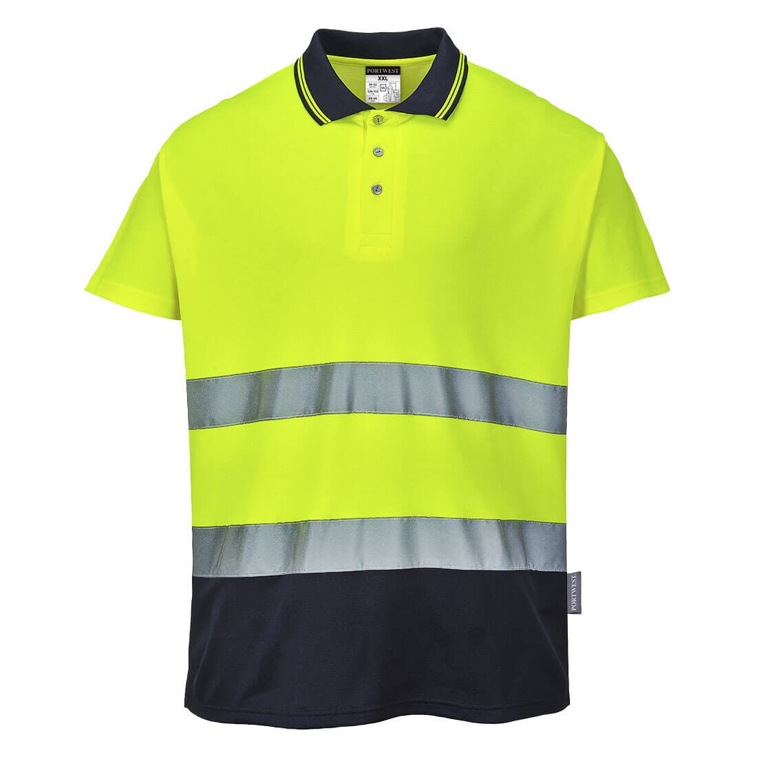 Polo coton comfort Jaune/Marine