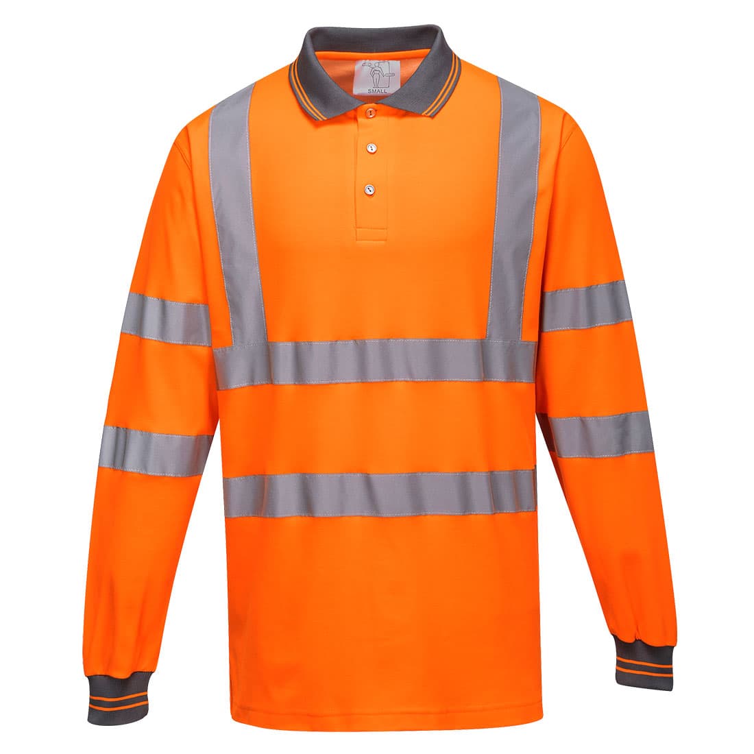 Polo coton majoritaire manches longues Orange