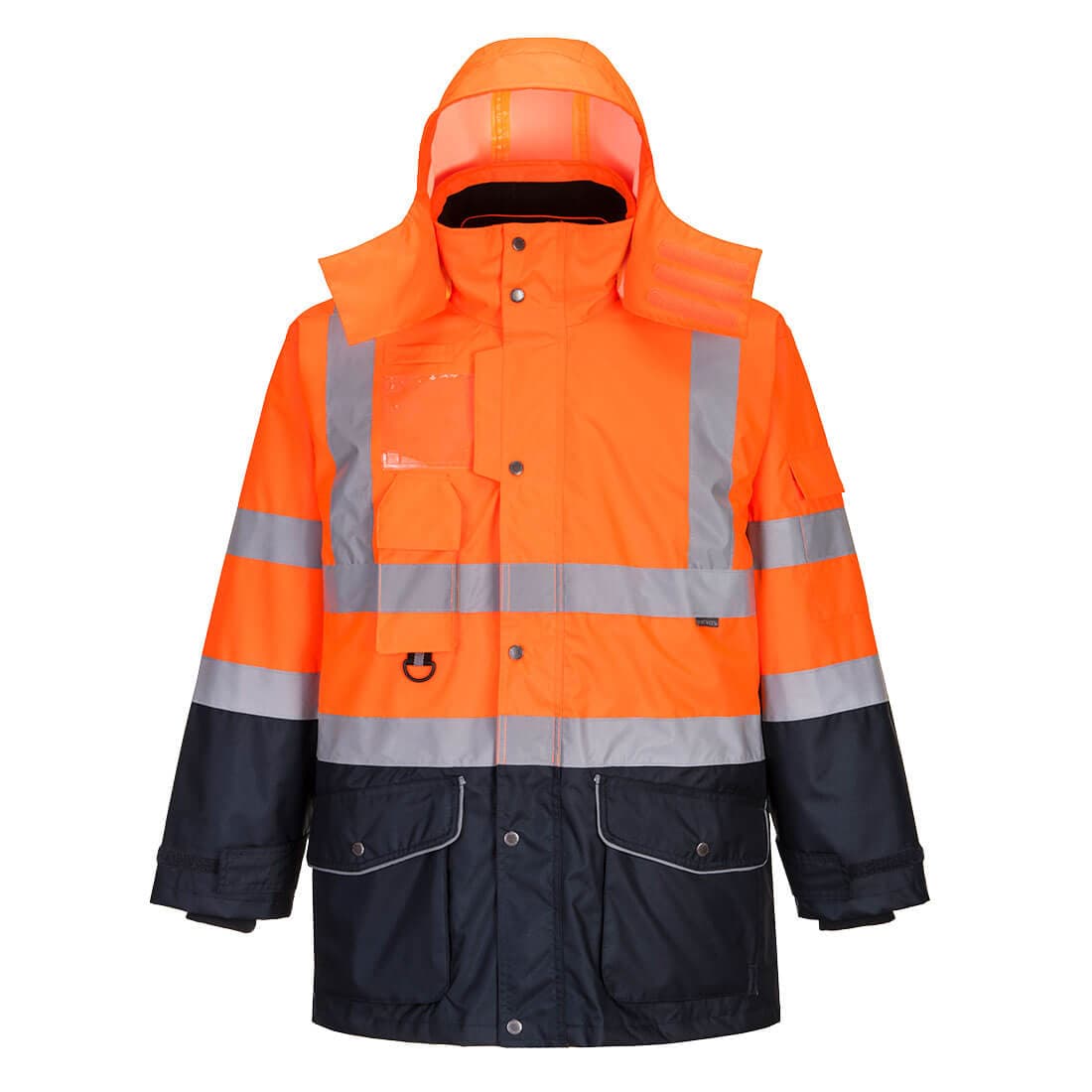 Parka Haute-Visibilité 7-en-1 Traffic Contrast Orange/Marine