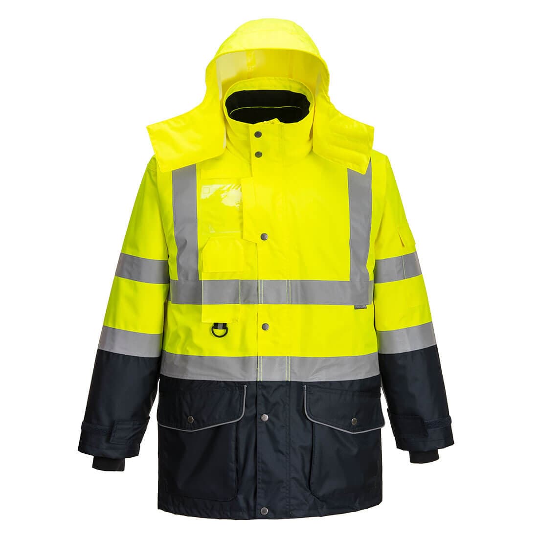 Parka Haute-Visibilité 7-en-1 Traffic Contrast Jaune/Marine