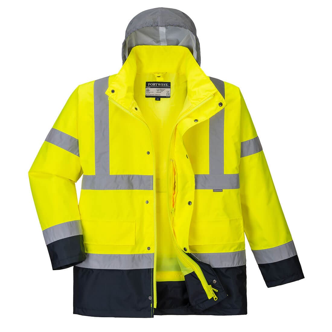 Parka Hi-Vis bicolore contrastée Trafic 4 en 1 Jaune/Marine