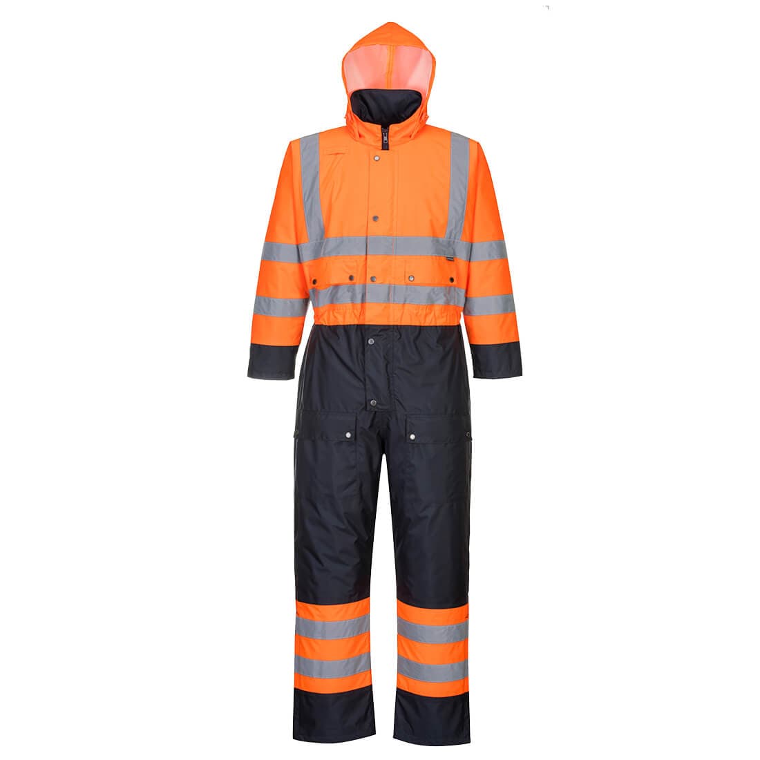 Combinaison Contrast Hi-Vis matelassée Orange/Marine