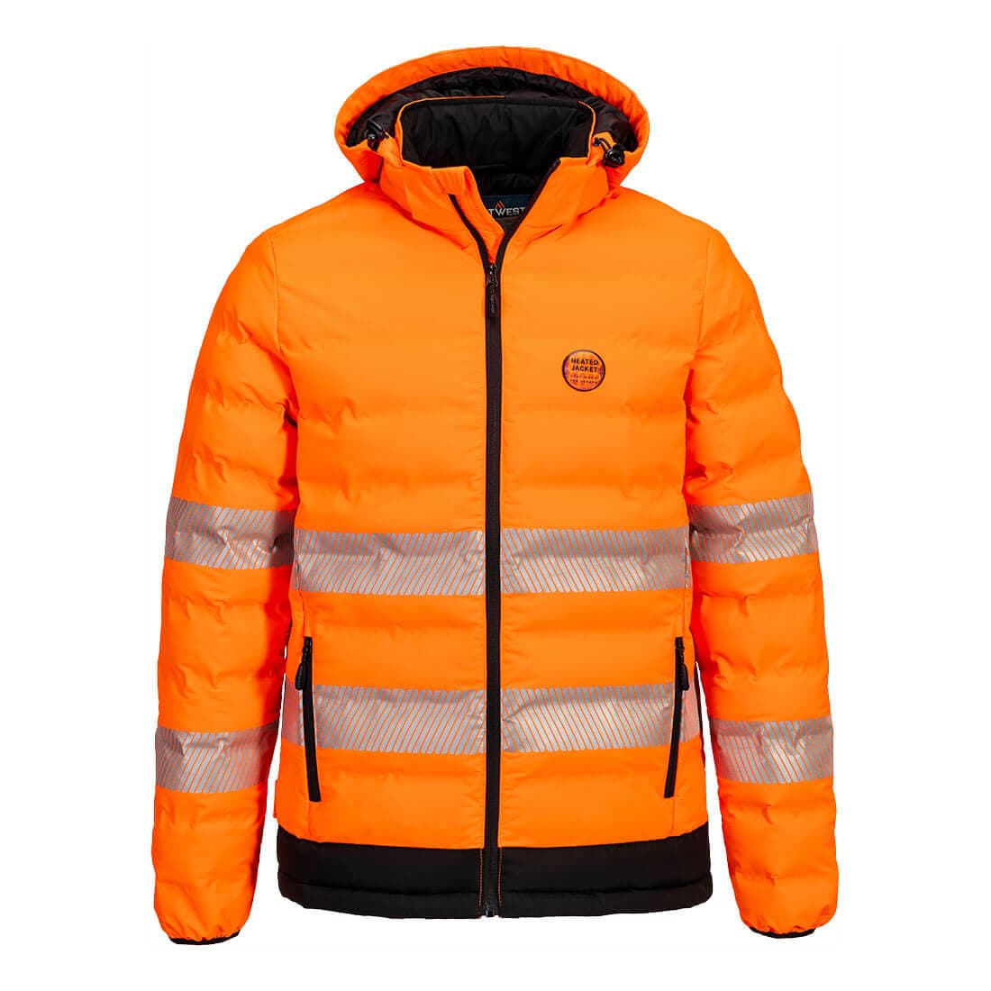 Doudoune chauffante HV avec capuche Orange/Noir