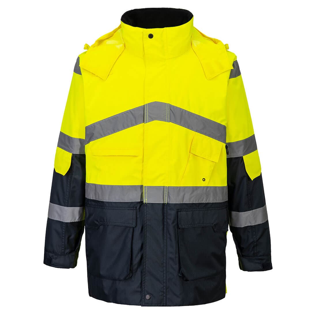Parka Bicolore Respirant Hi-Vis Jaune/Marine